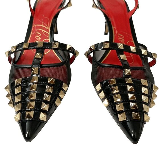 Valentino Garavani Alcove Rockstud Slingback Mesh Pumps EU 41.5 Spiked Heels - Picture 3 of 13